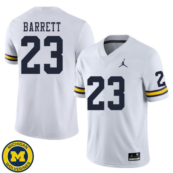 Men Michigan Wolverines #23 Michael Barrett White Football Jersey